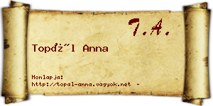 Topál Anna névjegykártya